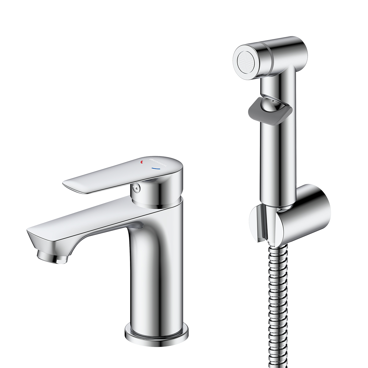 Смеситель DECOROOM DR27 для умывальника и биде монолитный (DR27015)