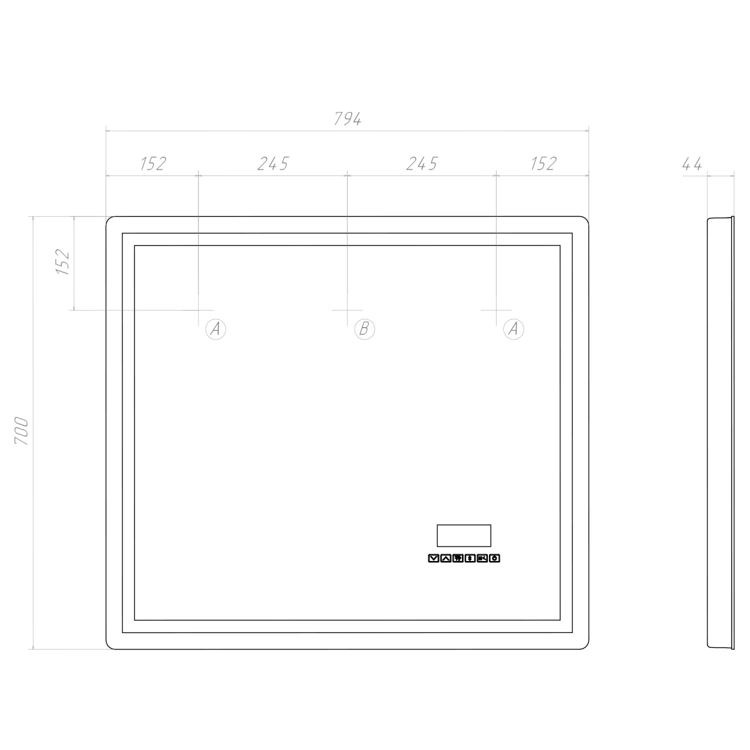 Зеркало VIGO Geometry Media voice 800 (048) - фото 3
