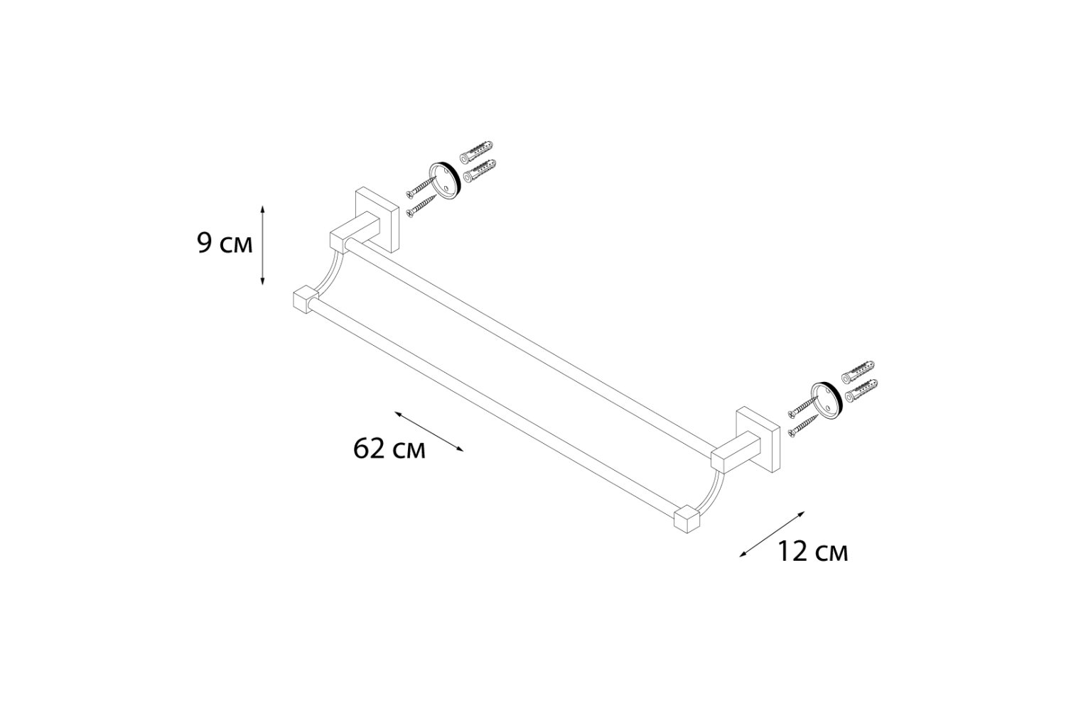 Полотенцедержатель FIXSEN Metra трубчатый 2-ой (FX-11102) - фото 3