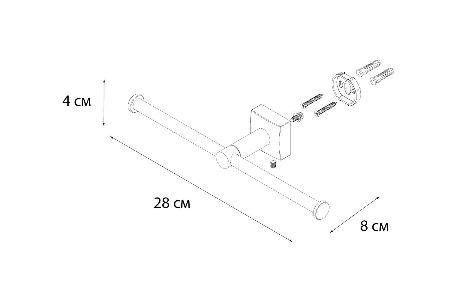 Держатель туалетной бумаги FIXSEN Kvadro 2-ой (FX-61310D) - фото 4