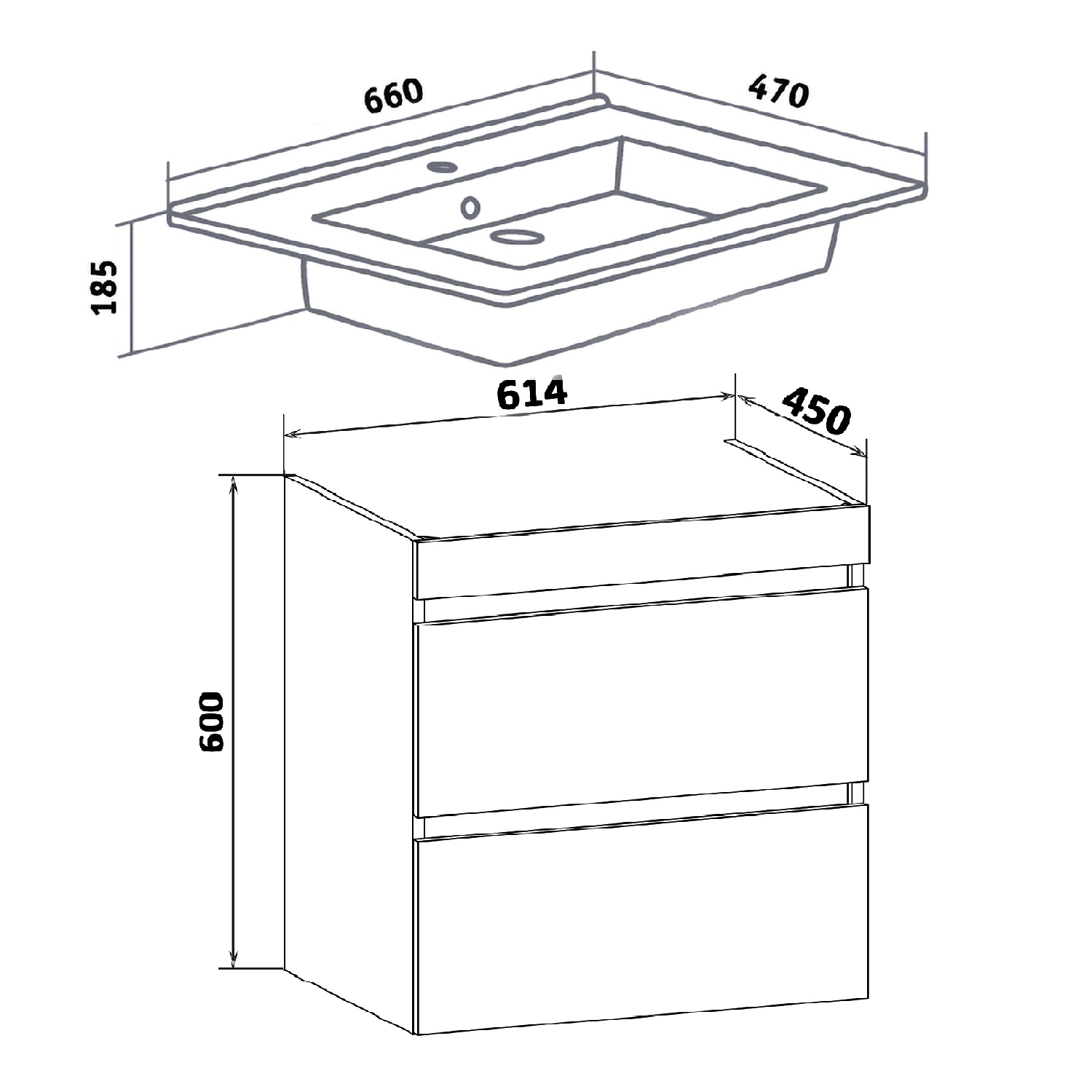 Тумба Runo Манхэттен 65 подвесная серый бетон под умывальник 00-00001021 (Оскар 65) (00-00001018) - фото 4