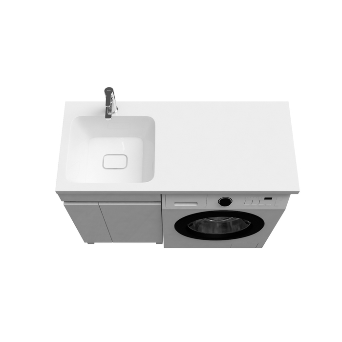 Тумба с умывальником напольная для стиральной машины с дверцами, 110 см, левая, белая, IDDIS Optima Home (OPH11LDi95K) - фото 4