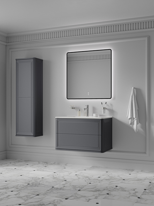 Тумба с умывальником, подвесная, 80 см, темно-серый, Oxford Neo, IDDIS, (OXN80D0i95K) - фото 3