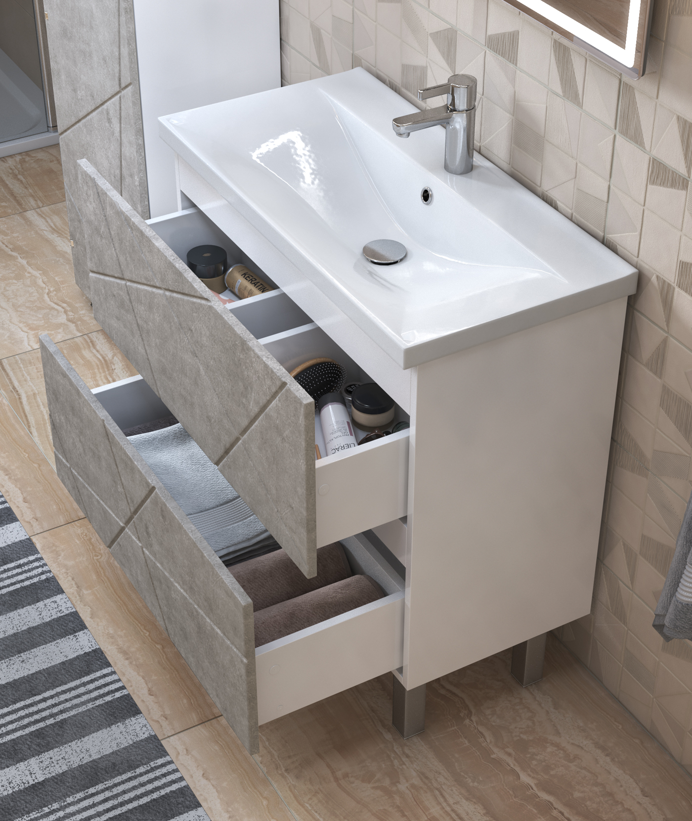 Тумба VIGO Geometry под раковину Geometry 700-0-2 (Фостер) бетон (tn.bsf.GEO.FOS.70.2Y бетон) Тумба VIGO Geometry под раковину Geometry 700-0-2 (Фостер) бетон (tn.bsf.GEO.FOS.70.2Y бетон) - фото 3