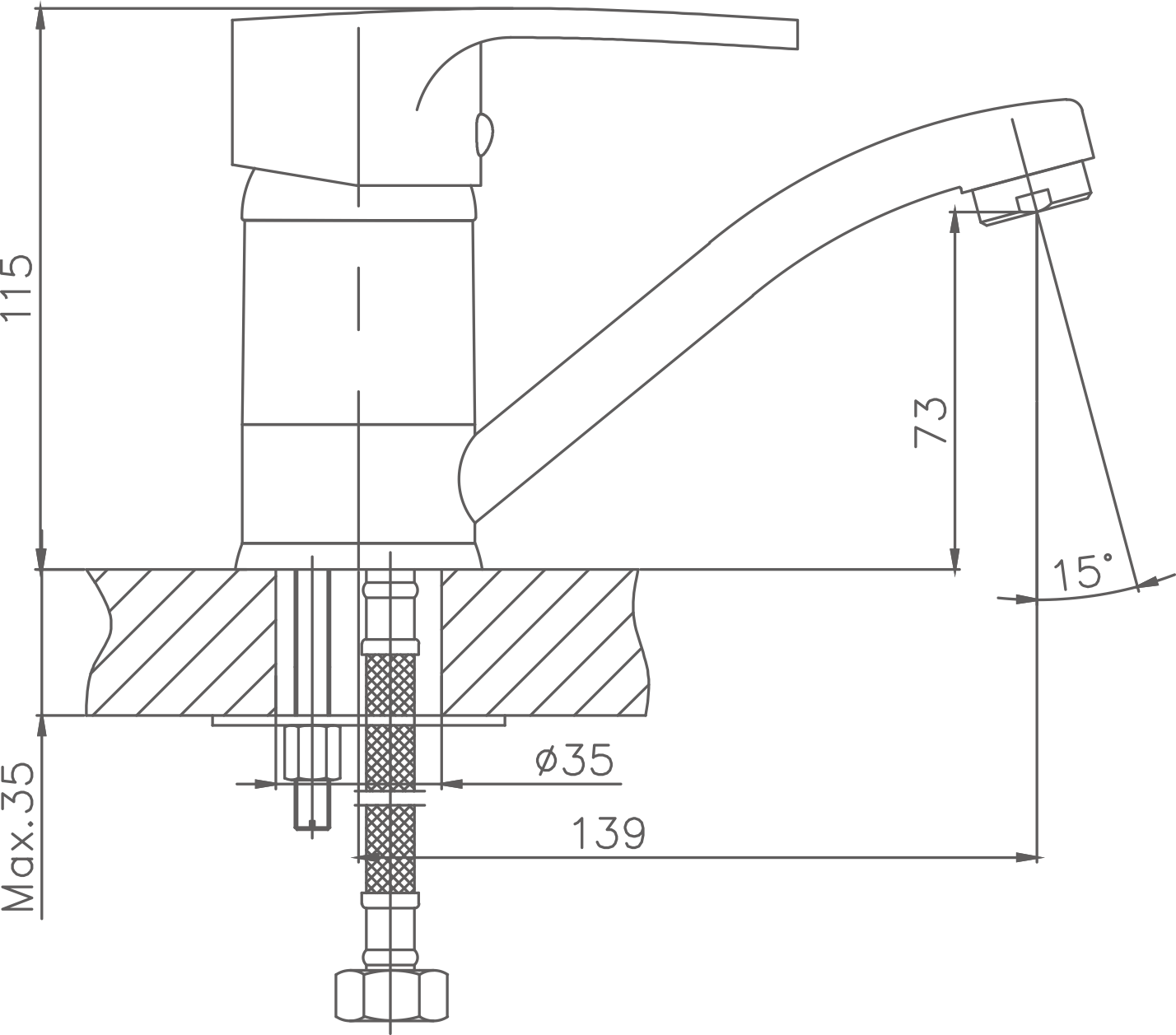 Смеситель для кухни Cron хром (CN4565) - фото 2