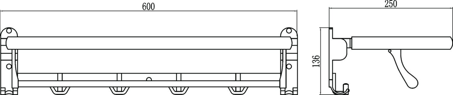 Полка для полотенец откидная 60 см Savol (S-007099) - фото 2