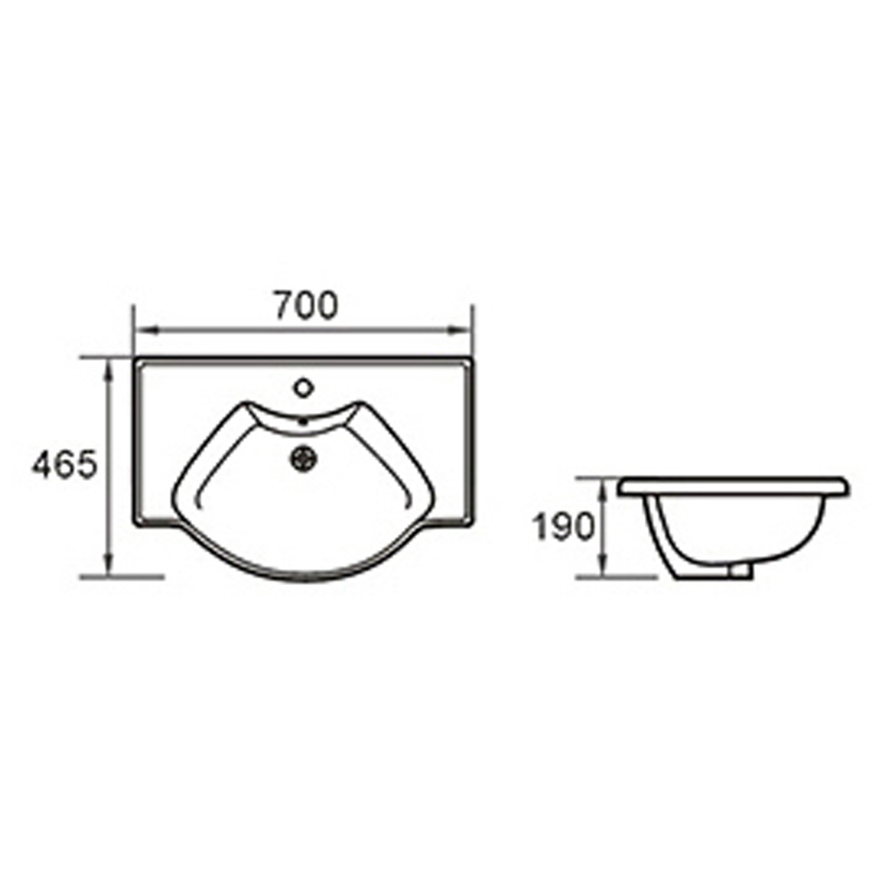 Умывальник RUNO Тау 70 (Taurus 70) (00-00005143) - фото 5