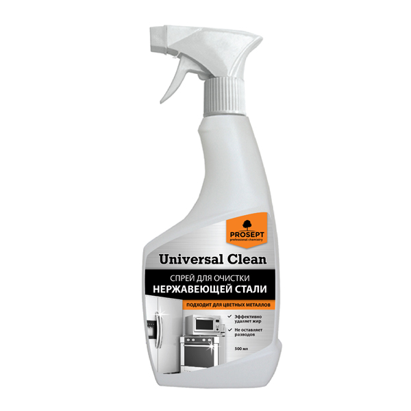 Очиститель для нержавеющей стали и цветных металлов PROSEPT Universal Clean 0,5л (269-05) Очиститель для нержавеющей стали и цветных металлов PROSEPT Universal Clean 0,5л (269-05)