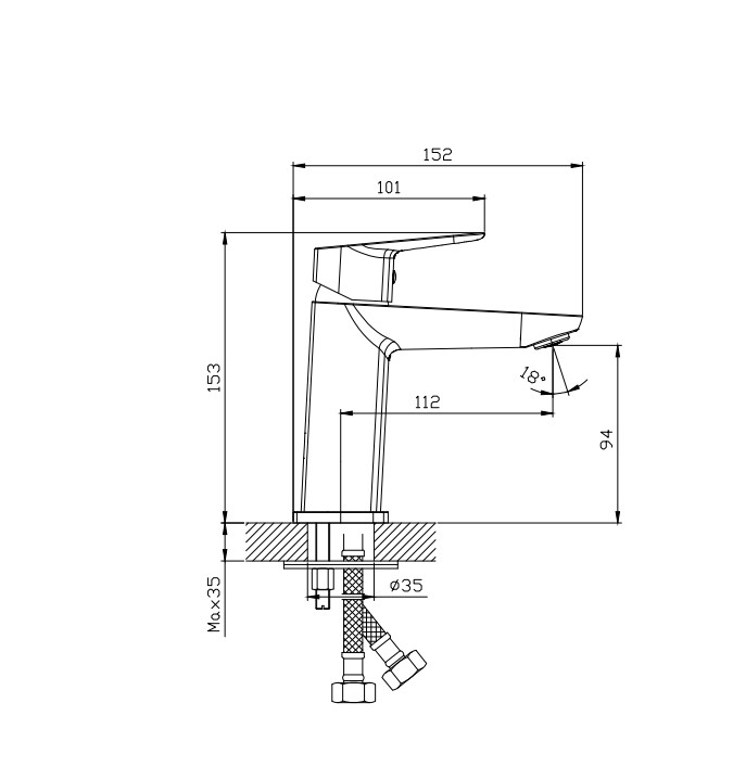 Смеситель для раковины DQ Hamburg хром (DA1742101) - фото 7