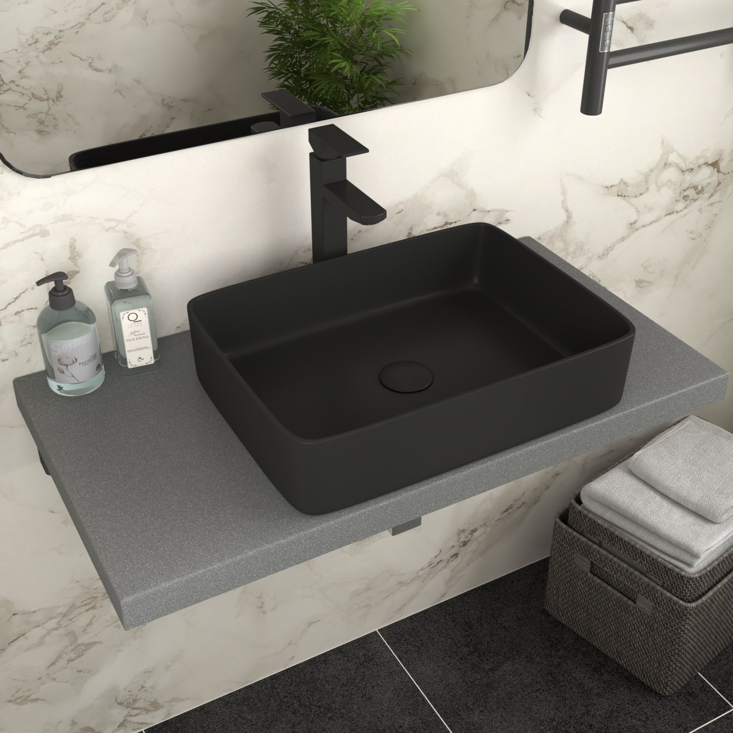 Раковина накладная DK Berlin 475*370*140мм, черный (DT1430225) - фото 2