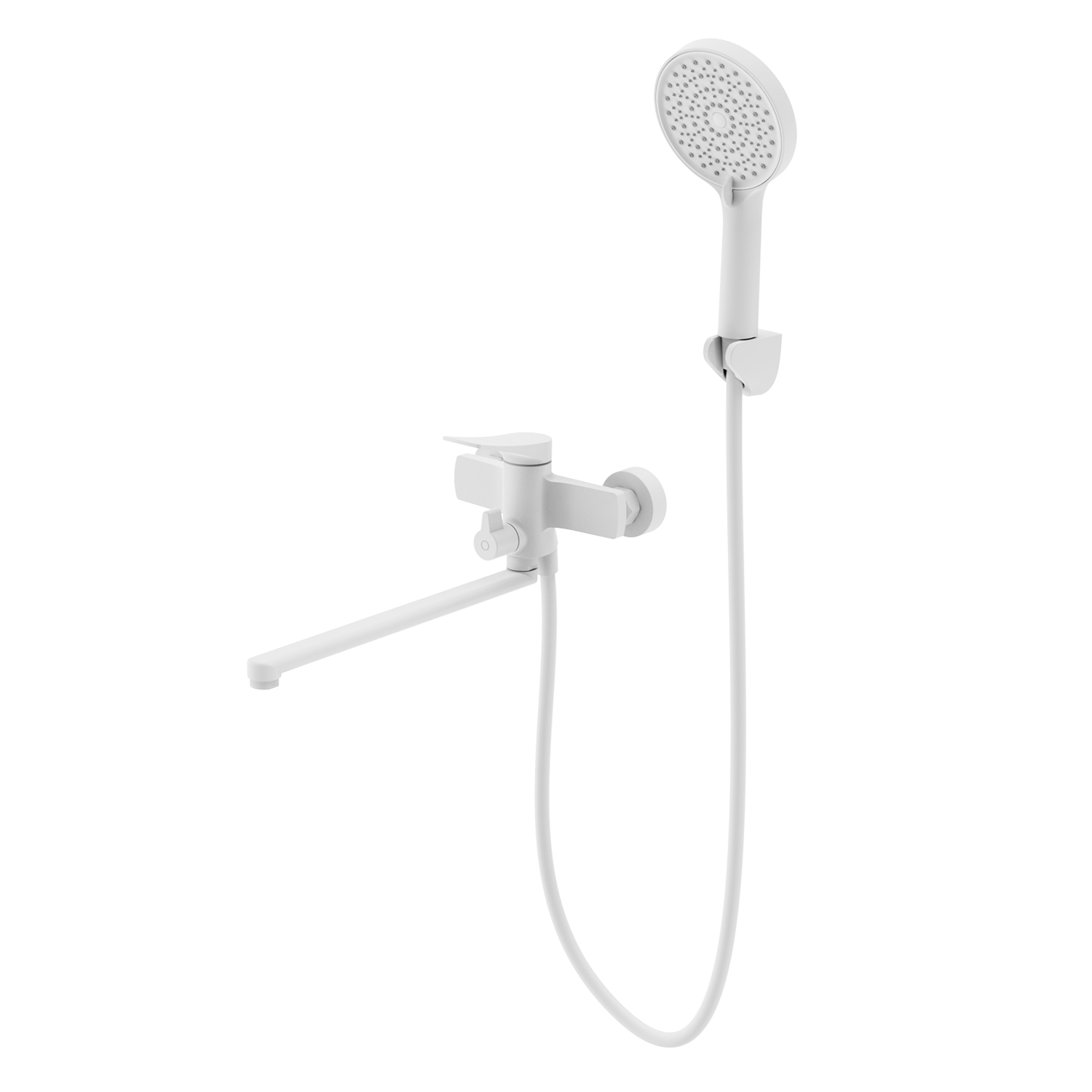 Смеситель Splenka для ванны и душа универсальный поворотный излив 35 см, белый (S54.22.08) - фото 1