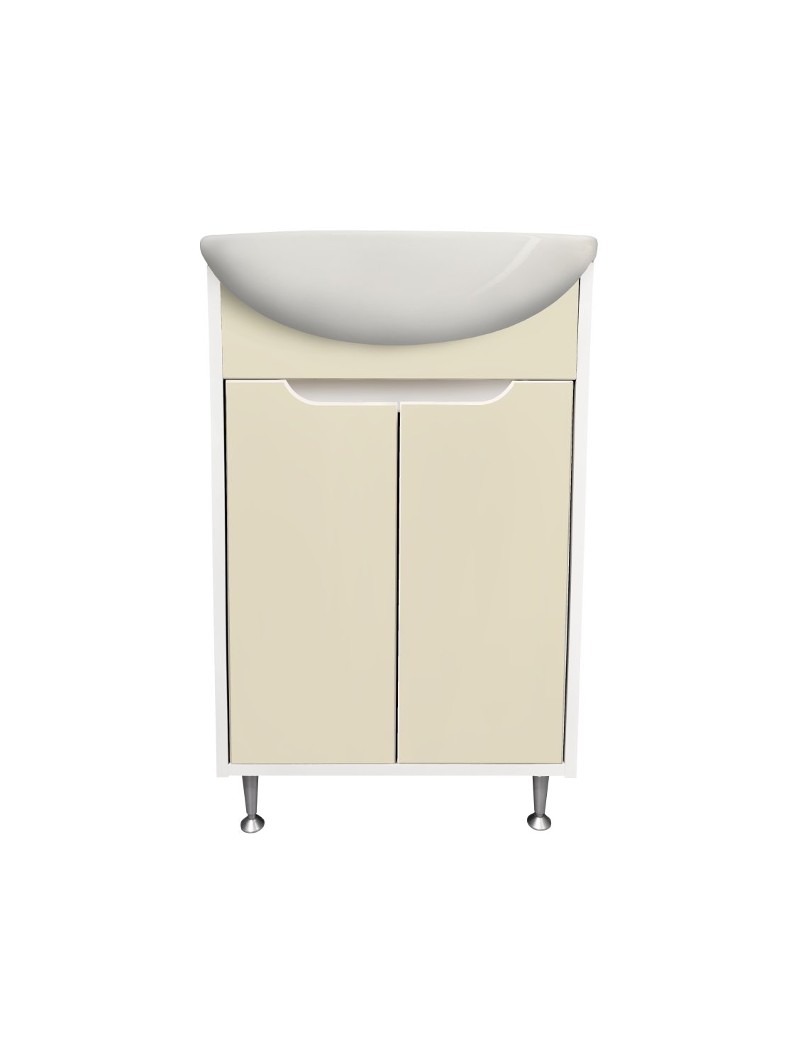 Тумба Runo Эконова 50 белая крем под умывальник 00000000152 (Уют 50) (00-00004658) - фото 1