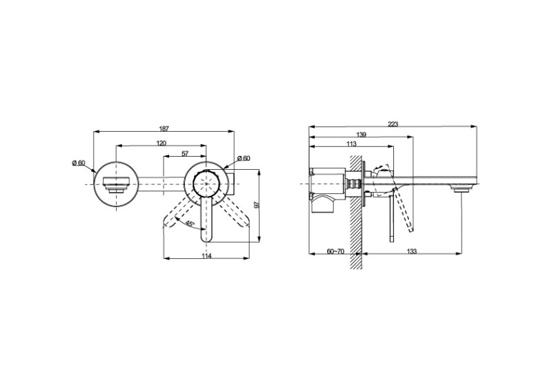 Смеситель для раковины CERSANIT OLIVA встраиваемый однорычажный черный (68978) - фото 8
