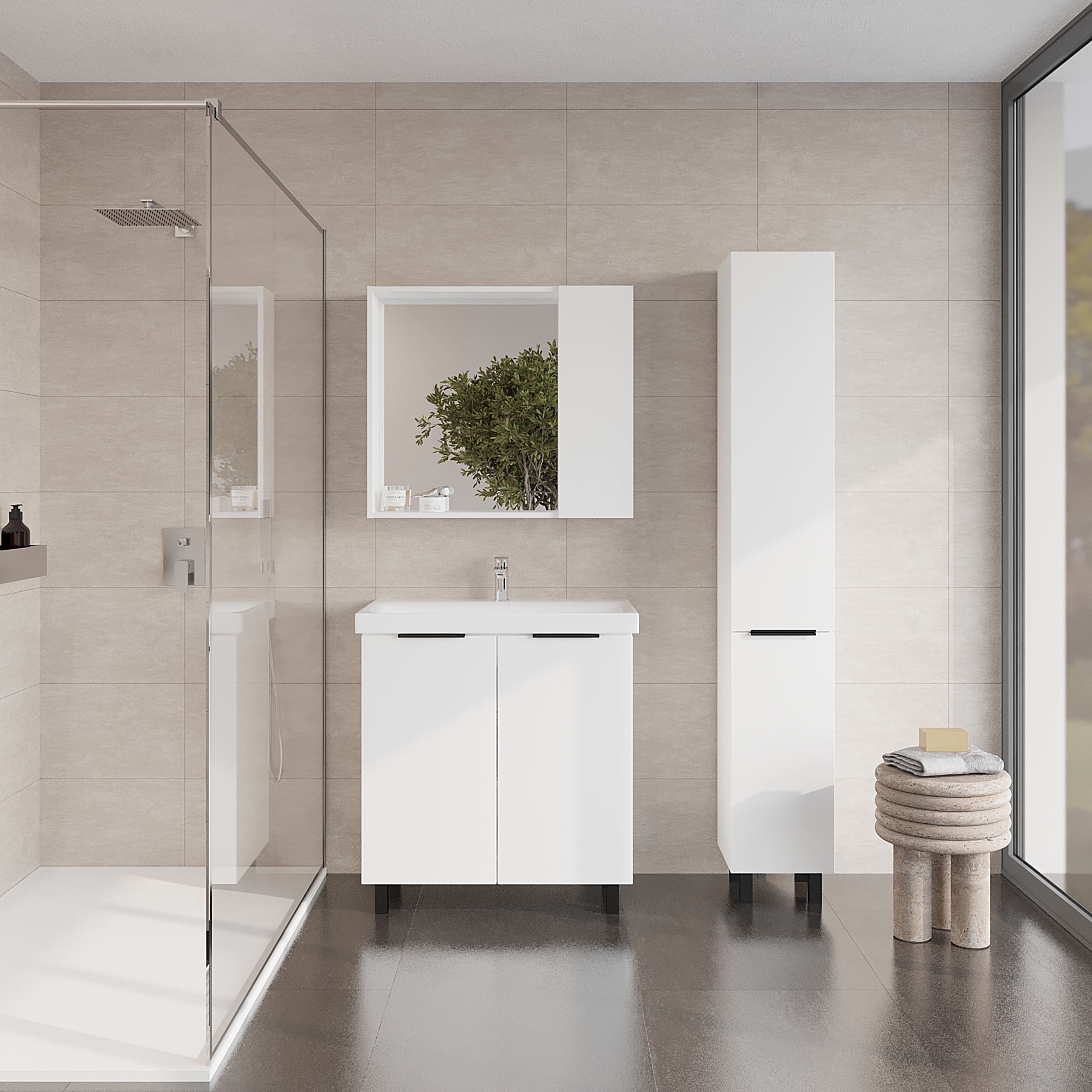 Тумба VIANT "Берлин" MODUO 80 2 ств белая 441х766х820 (VBER80MDBEL-T2ST) - фото 5