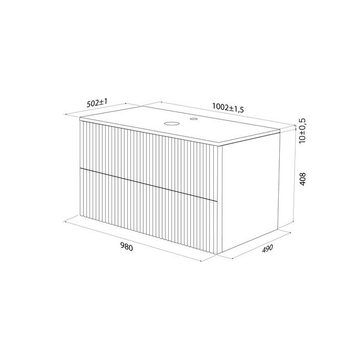 Тумба подвесная со столешницей IDDIS Aiger 100 см, белый (AIG10W0i95K) - фото 6
