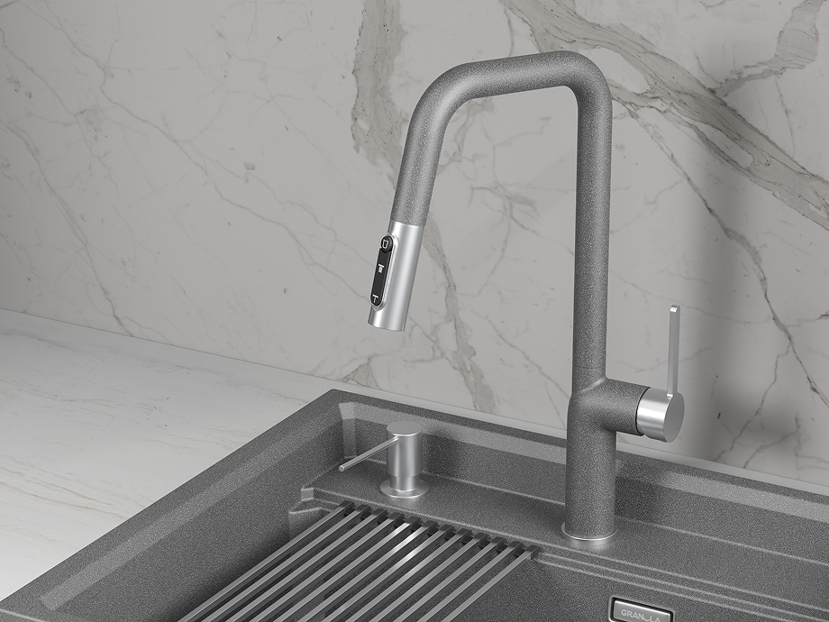 Смеситель для кухни GRANULA (9011, ГРАФИТ) - фото 2