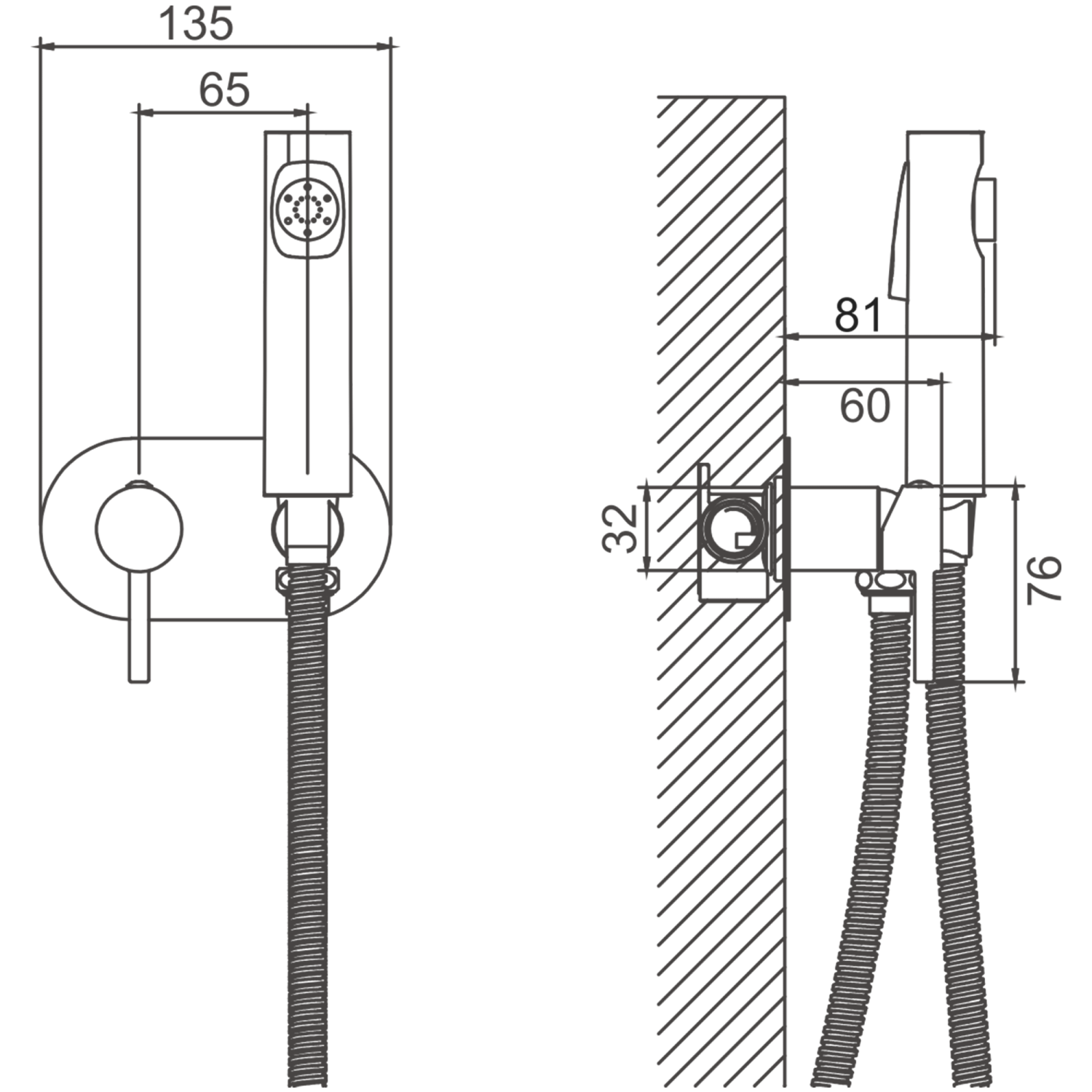 Смеситель BELZ с гигиенической лейкой хром (B55807) - фото 2