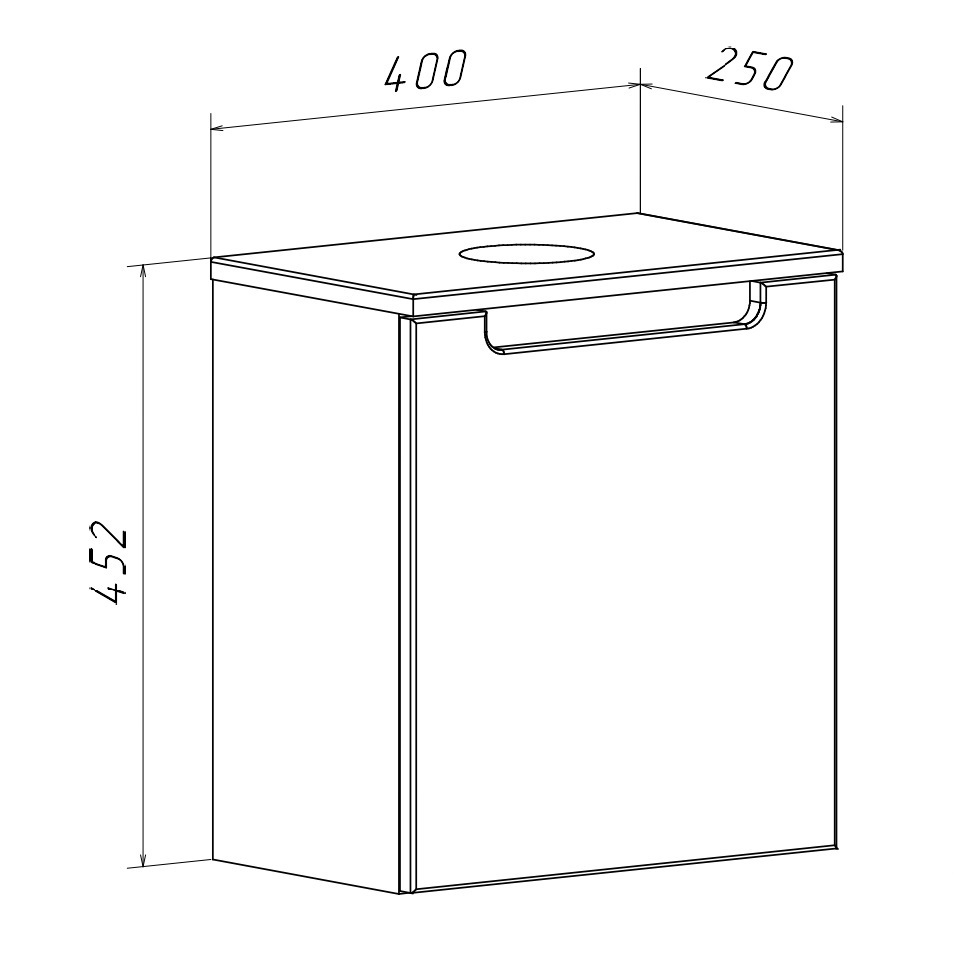 Тумба Runo Бари Микра 40 подвесная белая под накладной умывальник (00-00001975) - фото 5