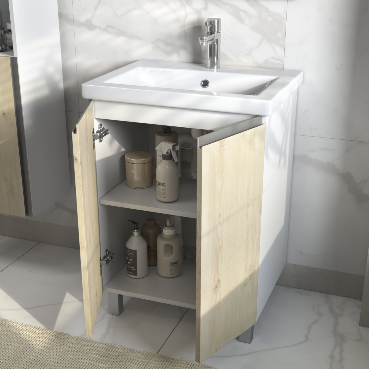 Тумба VIGO Yuma 600-2-0 под раковину Ц0000005953 (Como), поставляется в разобранном виде (346) - фото 2