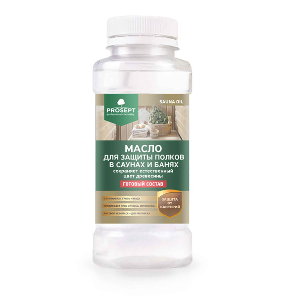 Масло для защиты полков в саунах и банях PROSEPT SAUNA OIL 0,25л (004-025) Масло для защиты полков в саунах и банях PROSEPT SAUNA OIL 0,25л (004-025)