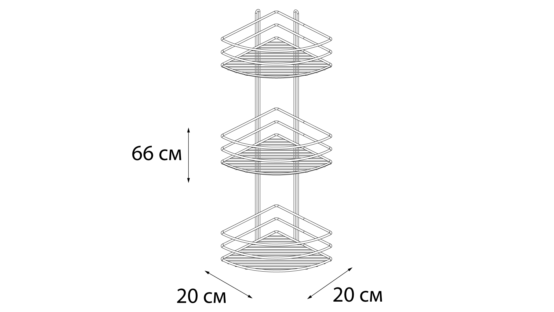 Полка Fixsen угловая трехэтажная белая (FX-710W-3) - фото 3