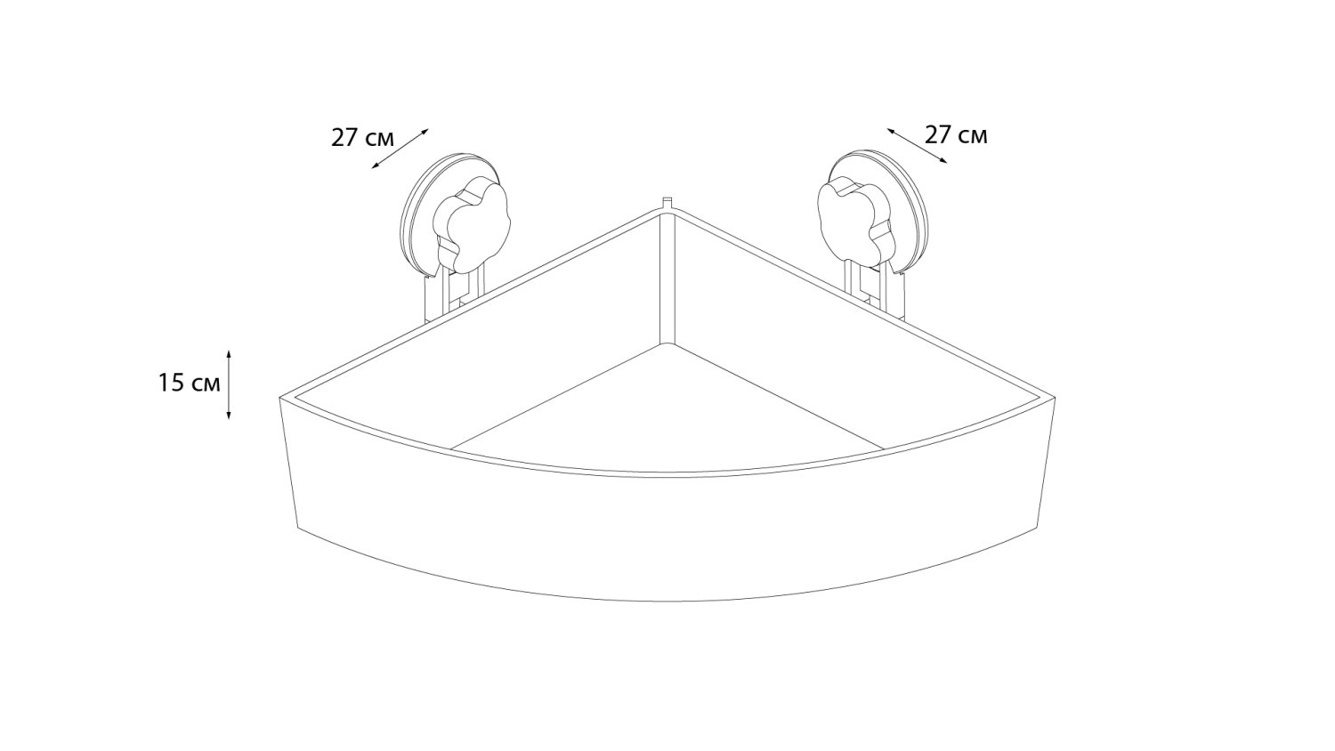 Полочка угловая одноэтажная Grampus Blonde, GR-7086, белая - фото 3