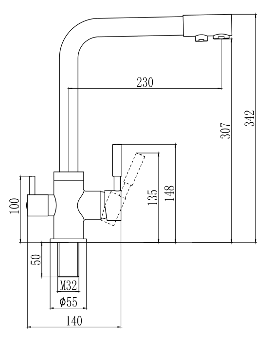 Смеситель для кухонной мойки под фильтр питьевой воды Savol (S-L1801H-1) - фото 2