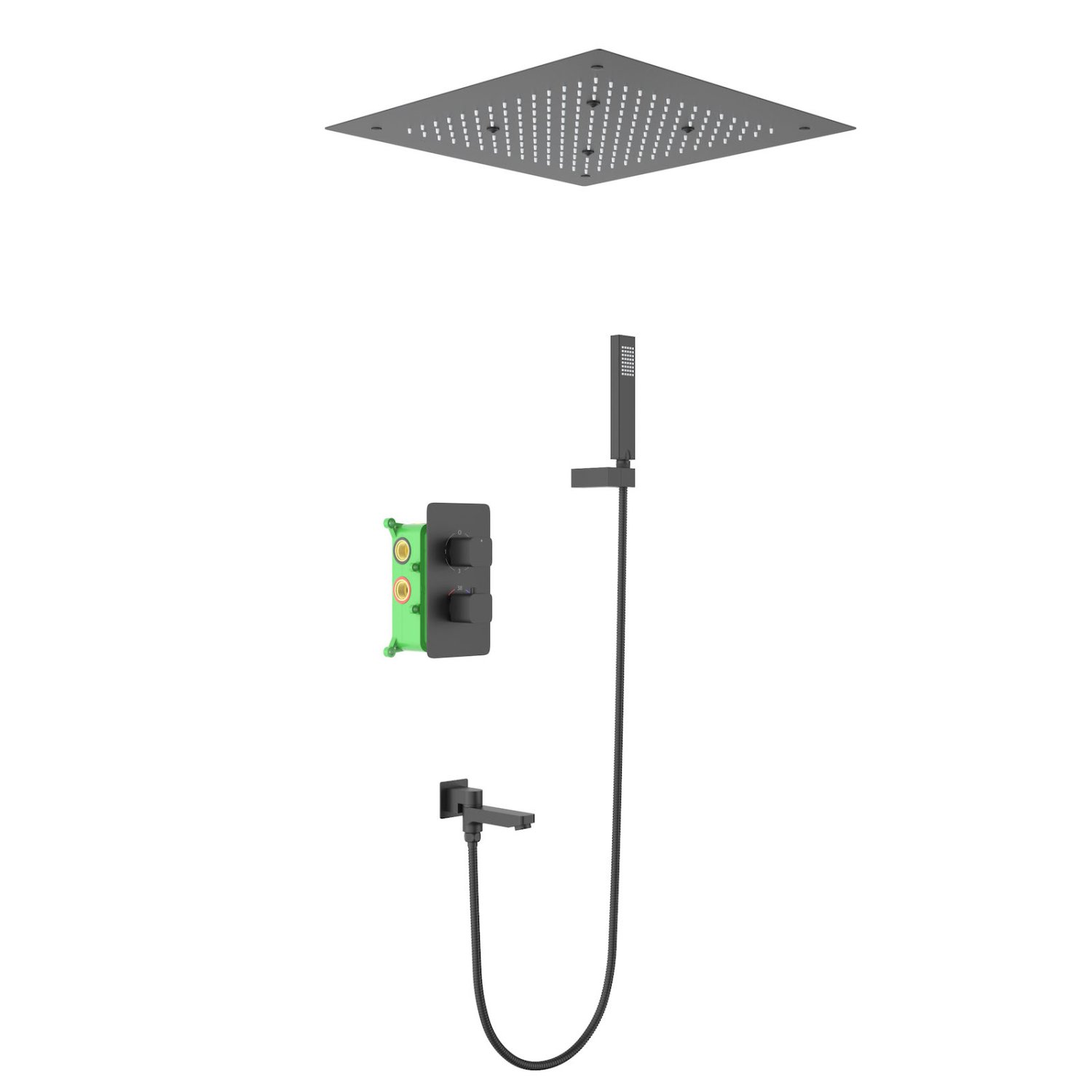 Душевая система встроенная с термостатом Timo Petruma (SX-5019/03SM) черный - фото 1