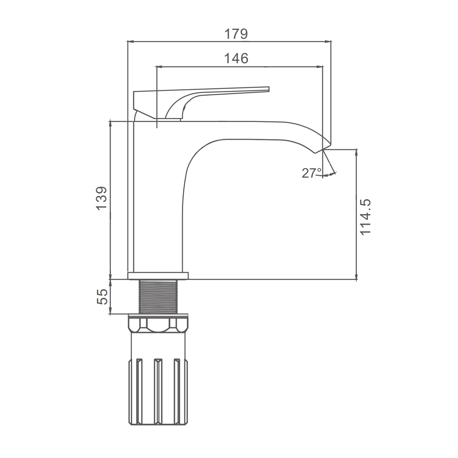 Смеситель Prohanss для раковины монолитный, хром (P61.10) - фото 2