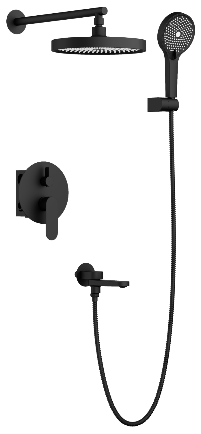 Душевая система BELZ встроенная черный (B80713-7) - фото 1