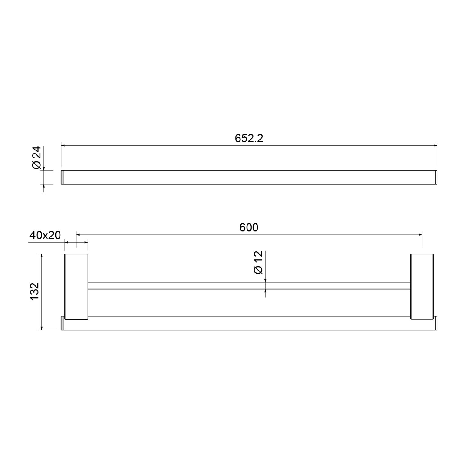 Полотенцедержатель двойной Timo Luiro черное золото (18556/18) - фото 2