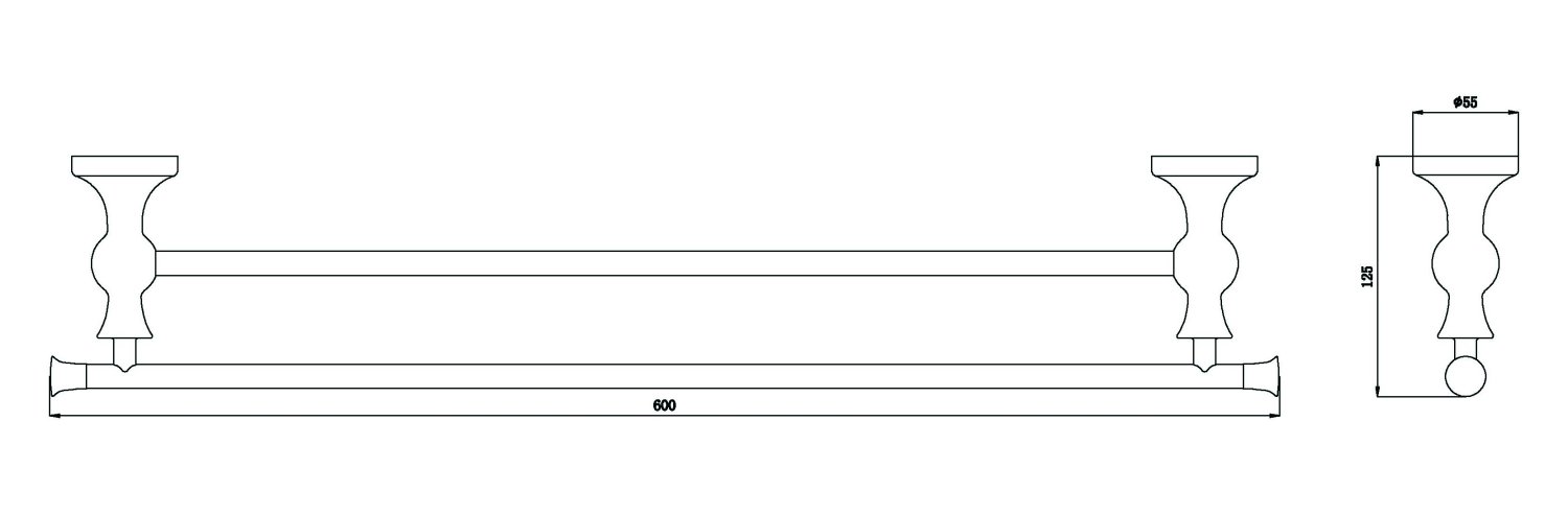 Полотенцедержатель двойной 60см. RUSH Crete (CR35532) - фото 3