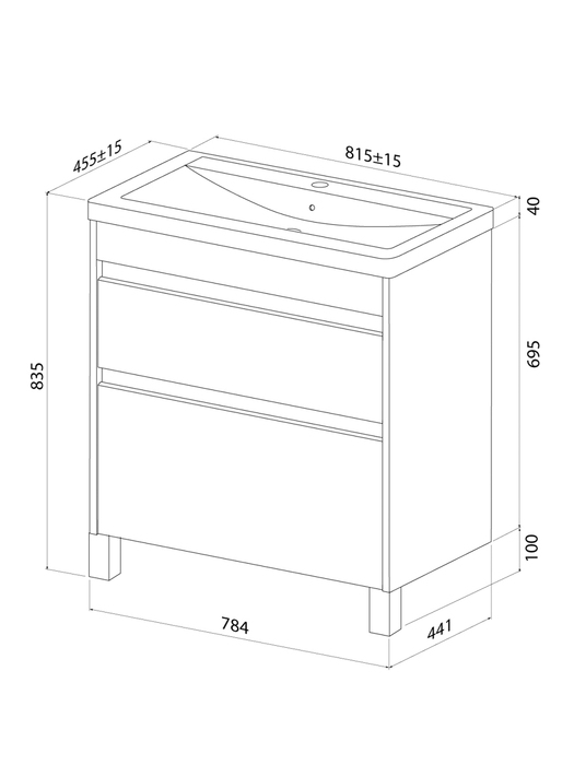 Тумба с умывальником, напольная, 80 см, белый, Zodiac X, IDDIS, (ZDX80WFi95K) - фото 5