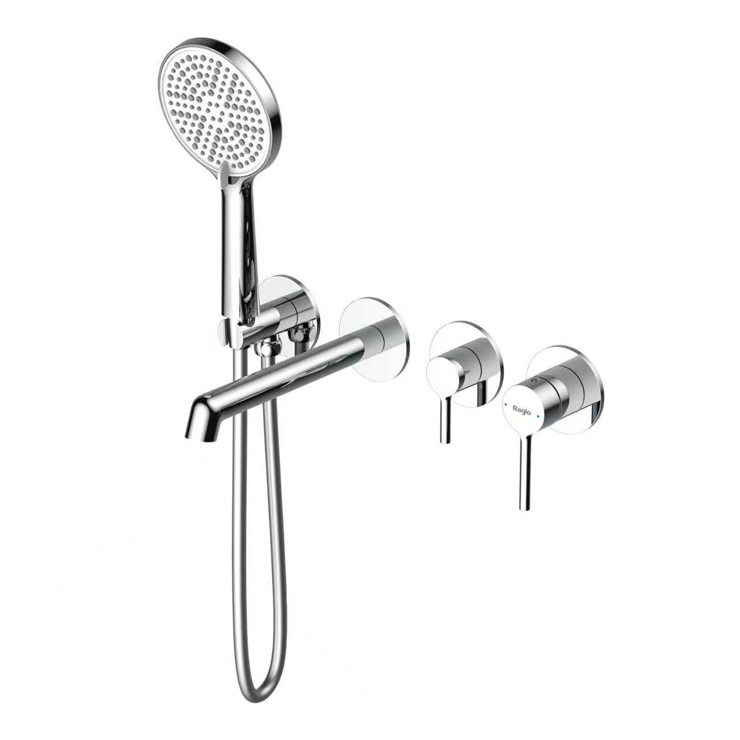 Смеситель Raglo для ванны и душа встраиваемый излив монолитный 20 см, хром (R20.32)