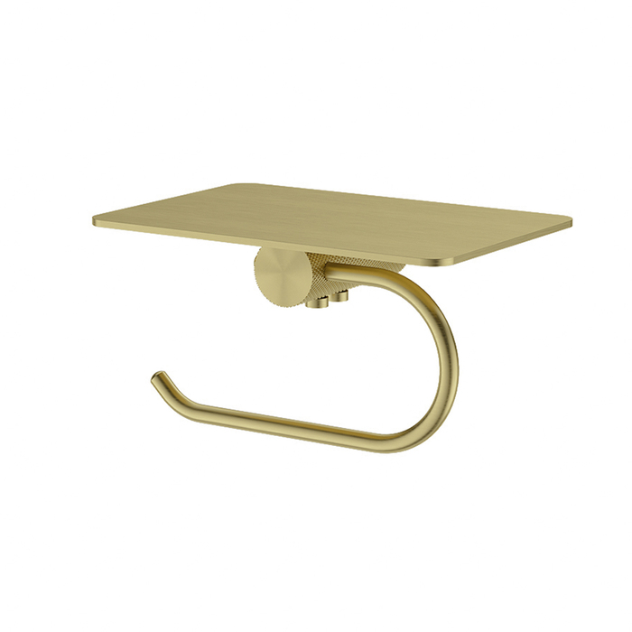 Бумагодержатель с полкой IDDIS Дюна (Duna) нержавеющая сталь, золото матовое (DUNMGC0i43)