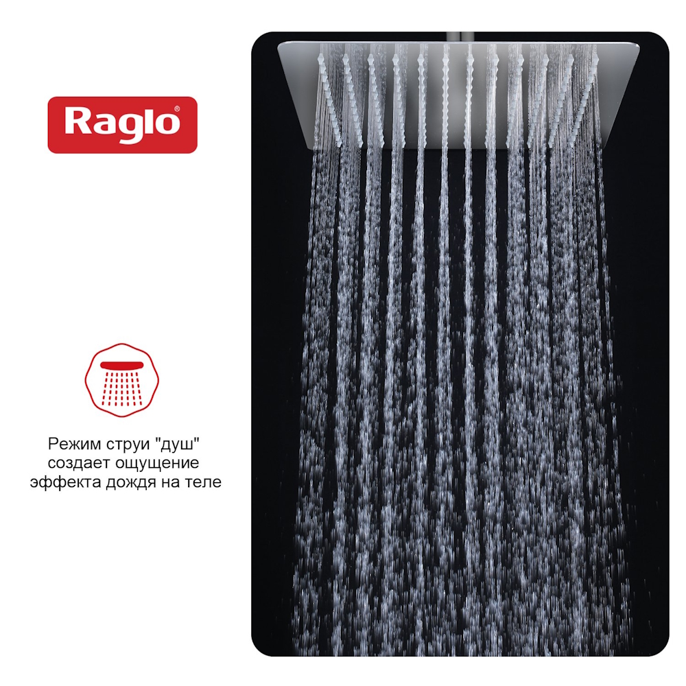 Тропический душ Raglo 300*300мм (нерж) хром (R451.55) Тропический душ Raglo 300*300мм (нерж) хром (R451.55) - фото 3