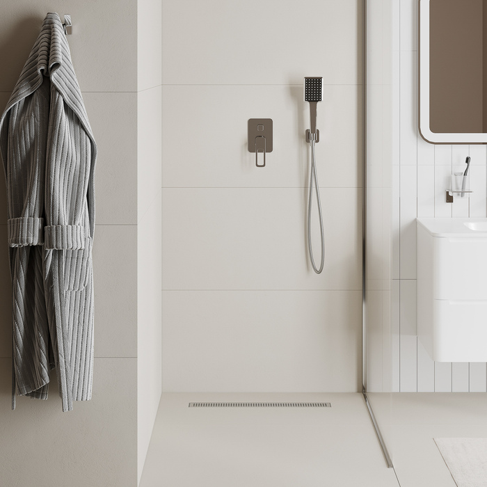 Лоток душевой, сифон 360, комбинированный затвор, перфорированная решетка, 600мм, хром, IDDIS, 975B6SB20DZ - фото 3