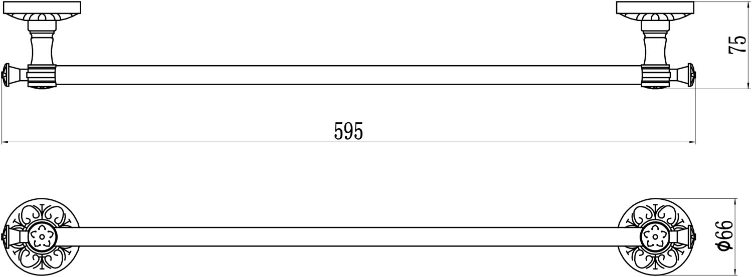 Держатель для полотенец прямой 60 см Savol 58b (S-005824B) - фото 3