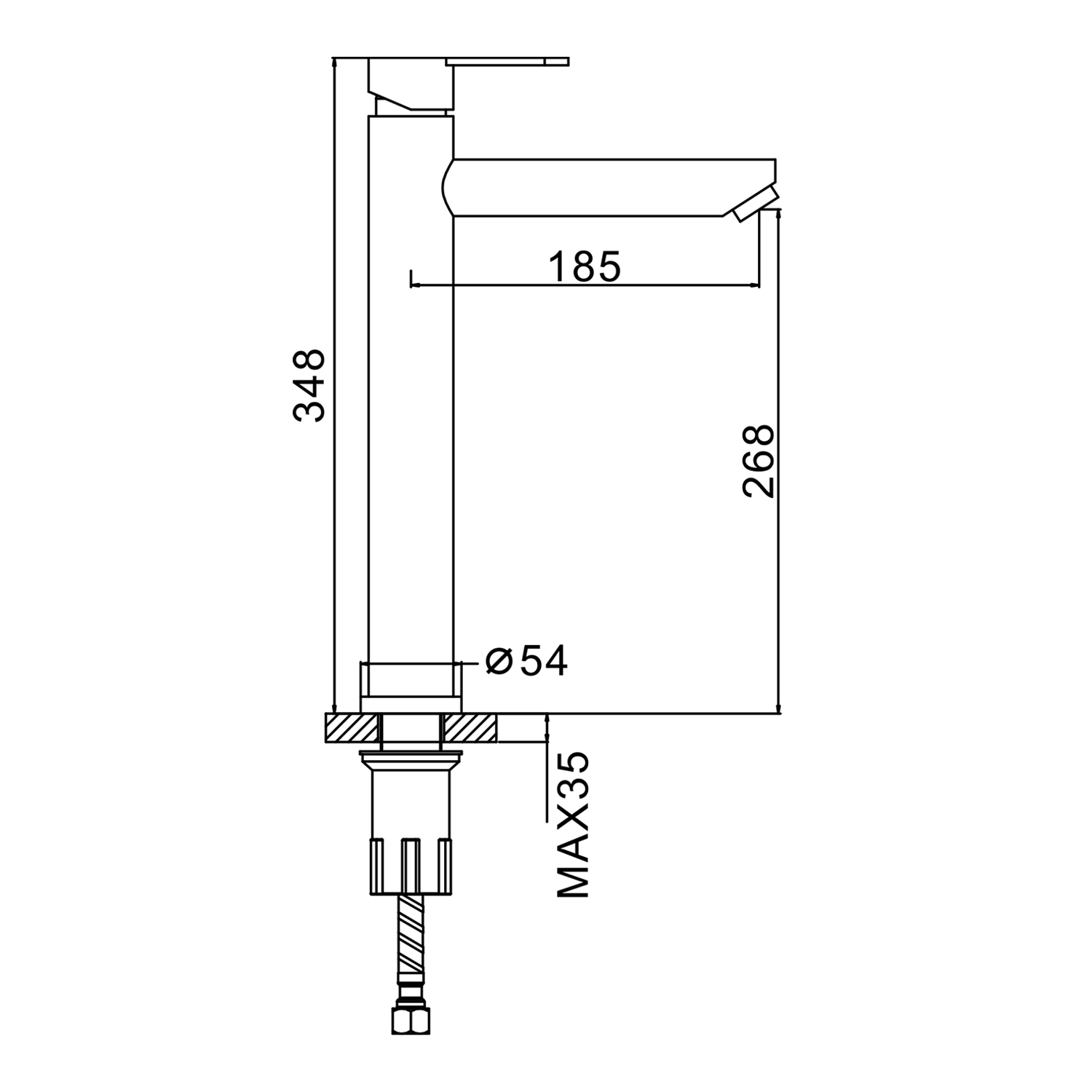Смеситель Splenka для раковины высокий монолитный, сатин (S223.15.05) - фото 2