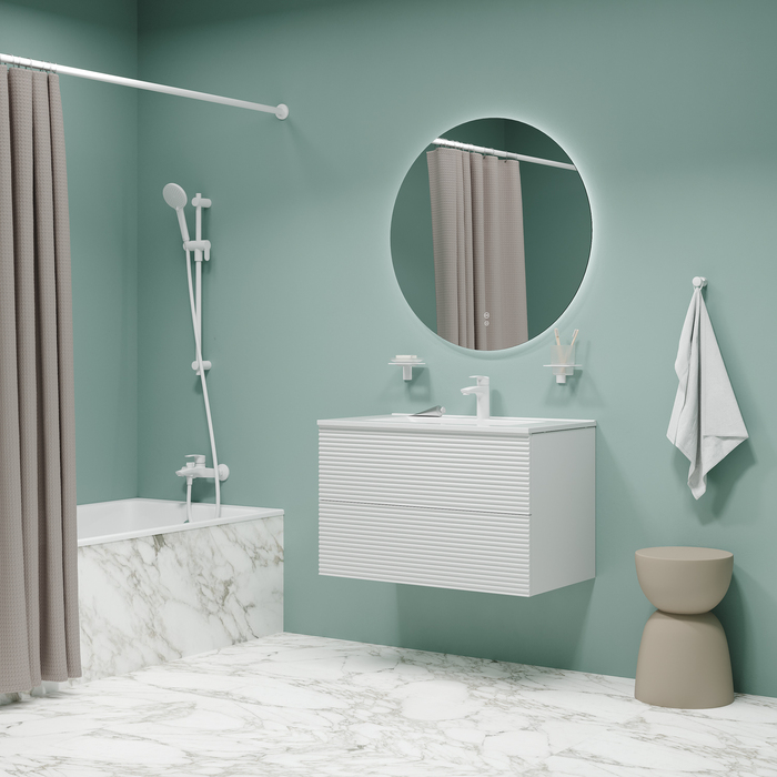 Смеситель для ванны, матовый белый, Ray, IDDIS, RAYWT02i02WA - фото 4