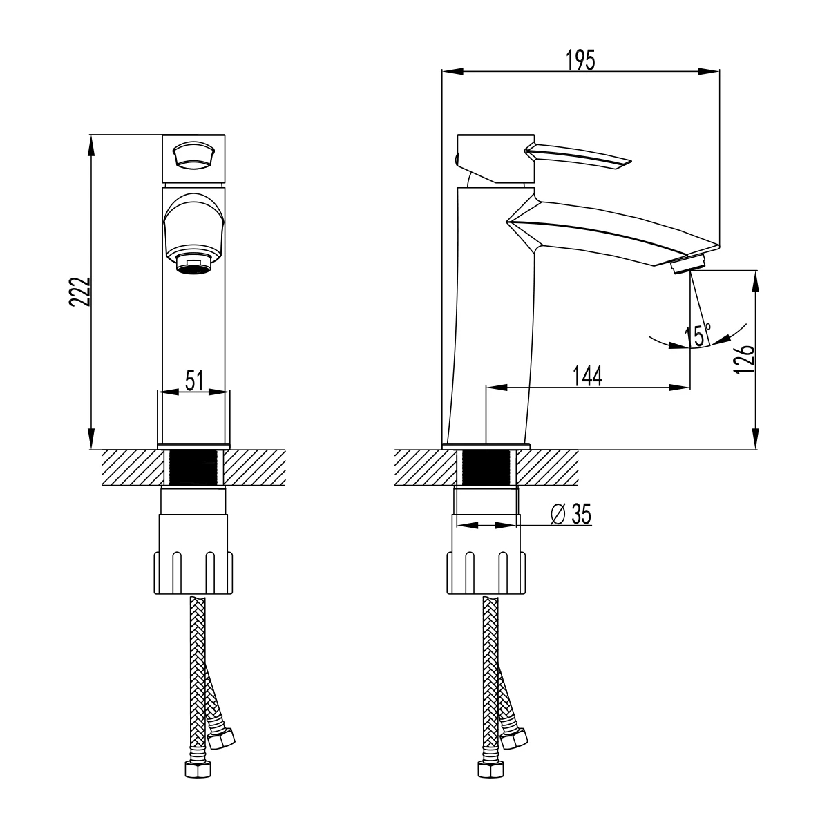 Смеситель для раковины Lemark Atlantiss (LM3237C) Смеситель для раковины Lemark Atlantiss (LM3237C) - фото 2
