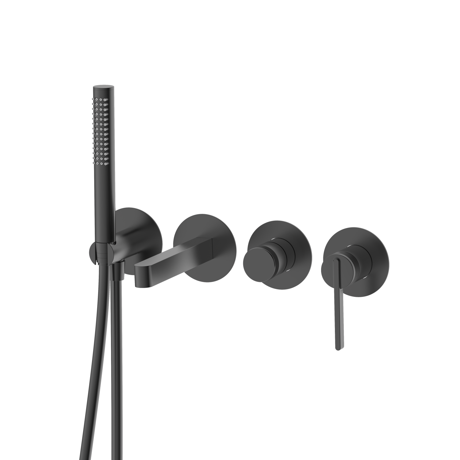 Смеситель для ванны настенный 4 отверстия DQ Bonn графит (DA1704806) - фото 1