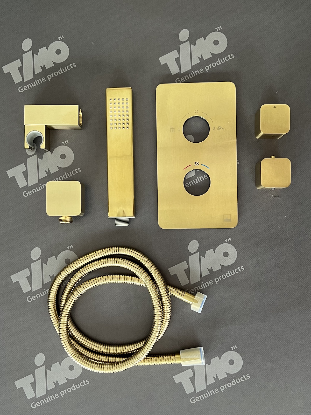 Душевая система встроенная с термостатом Timo Petruma (SX-5029/17SM) золото матовое - фото 6