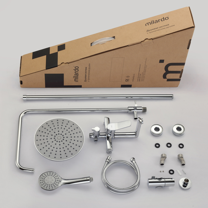 Душевая система с тропическим душем Milardo Enjoy хром глянцевый (ENJSB3FM06) - фото 4