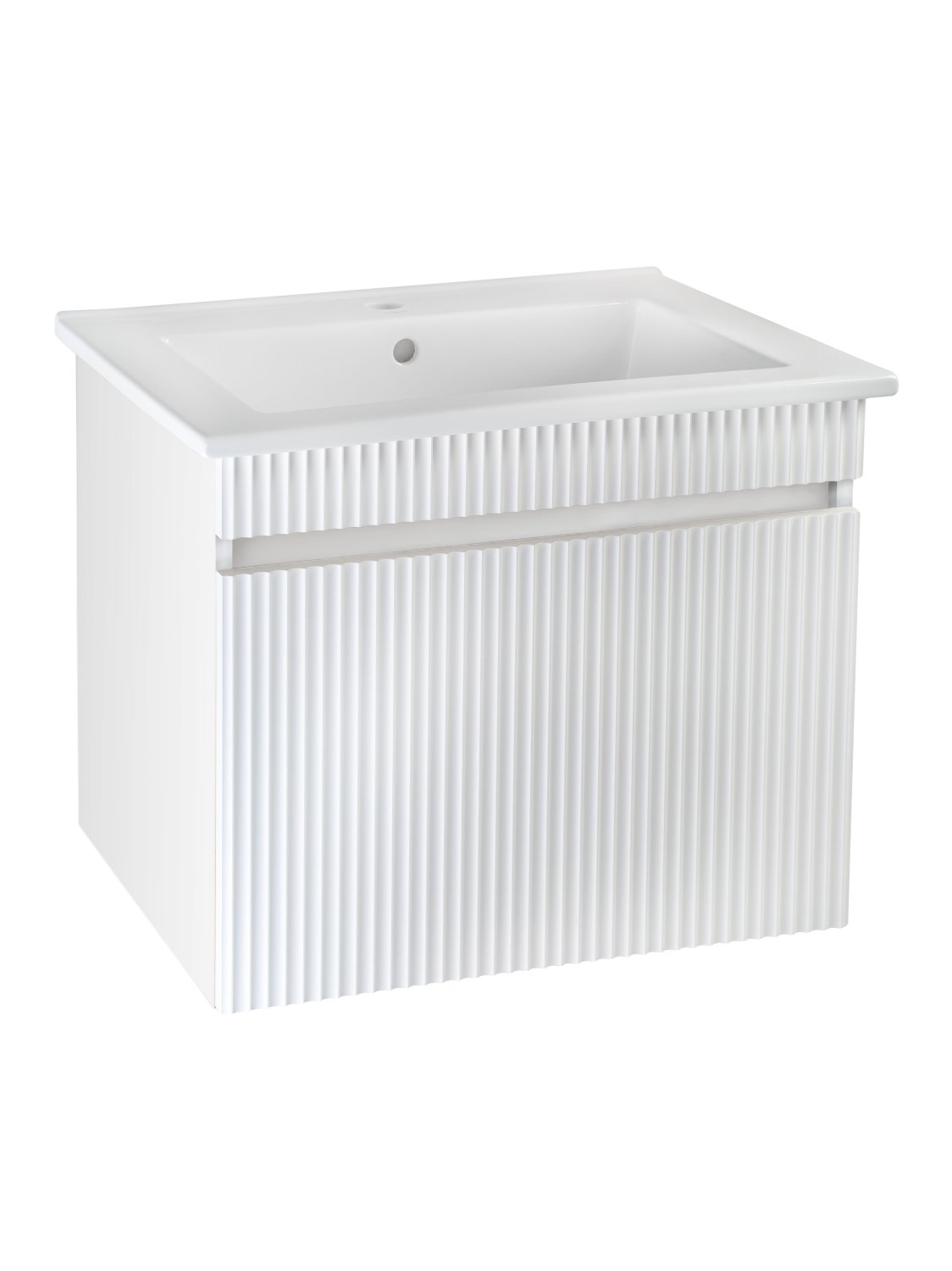 Тумба Runo Модена 75 напольная 2 ящика белая под умывальник Оскар 75 (00-00001453) - фото 1