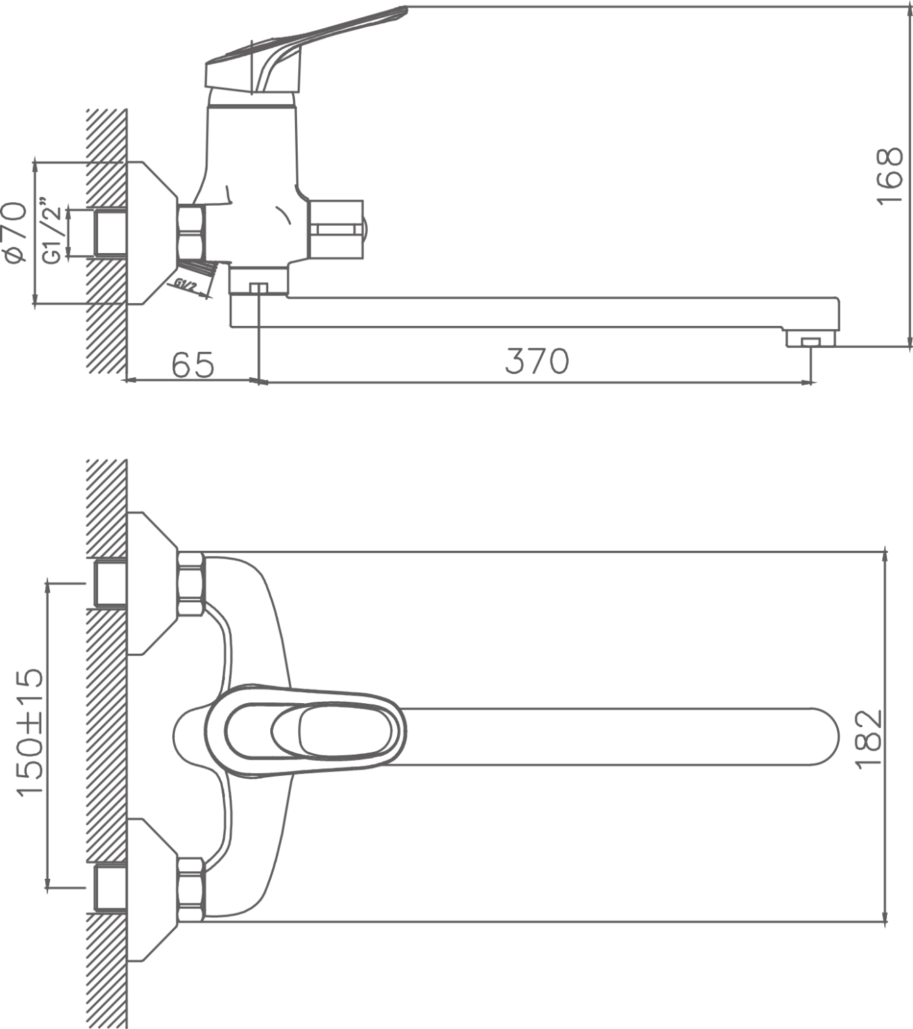 Смеситель для ванны Cron хром (CN2236) - фото 2
