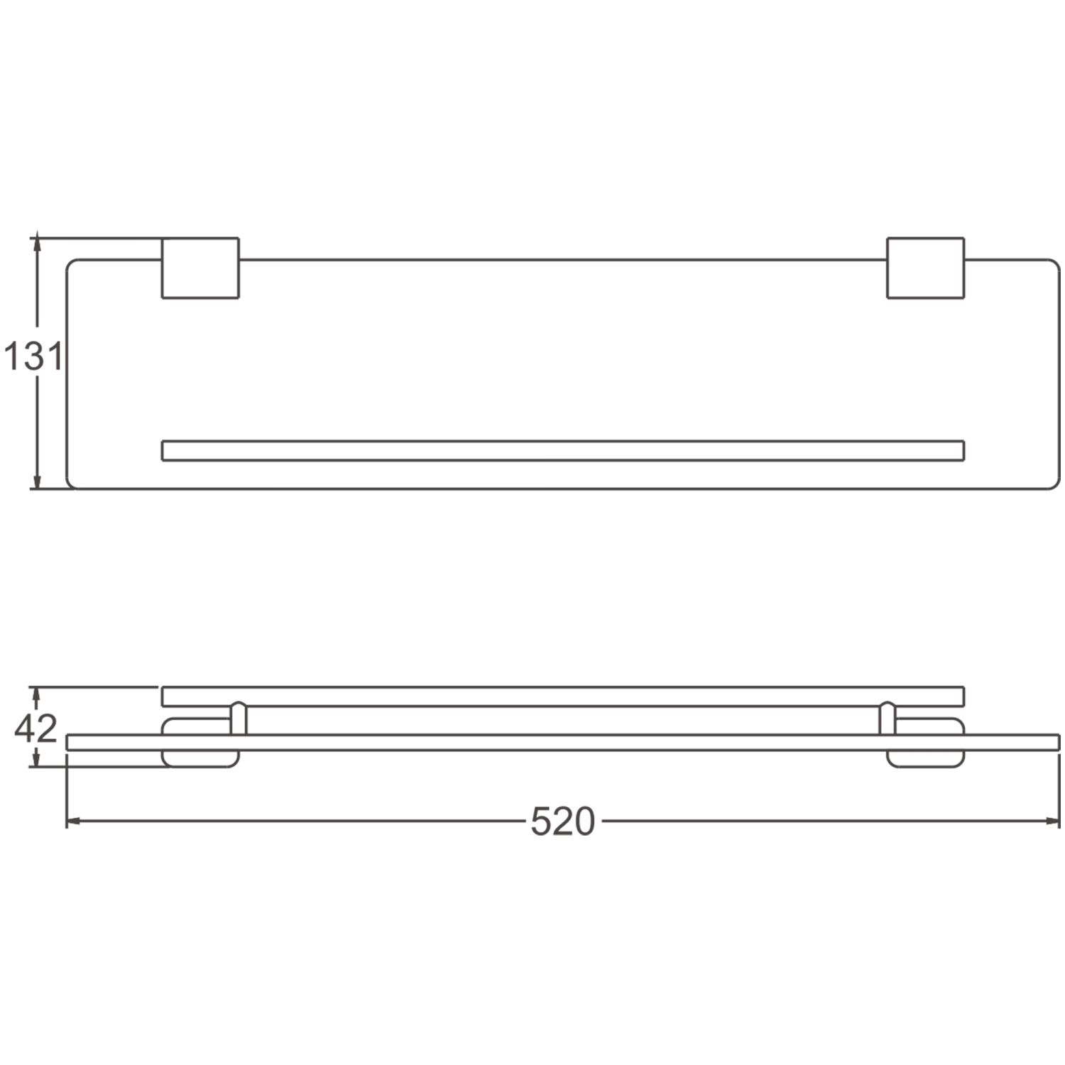 Полка стеклянная BELZ брашированное золото (B90807) - фото 2