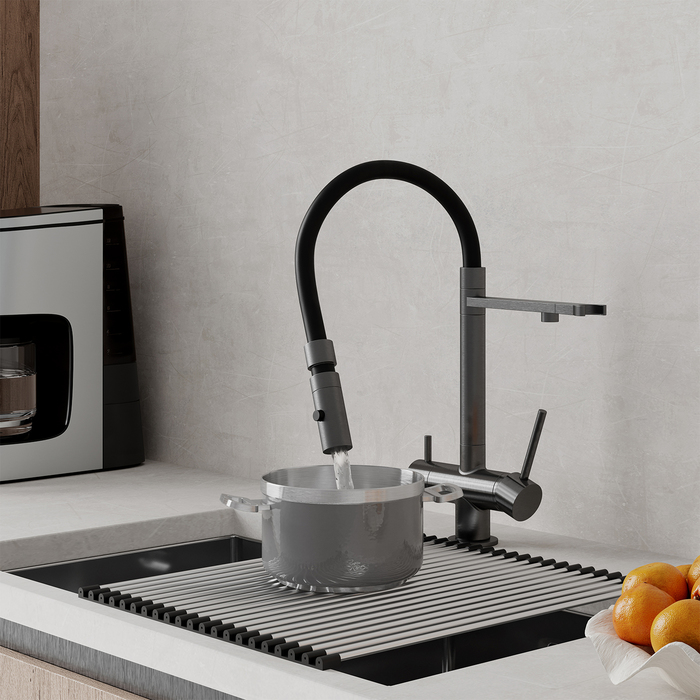 Смеситель для кухни IDDIS с фильтром и гибким изливом, графит, Ace (ACEGMFFi05) - фото 2
