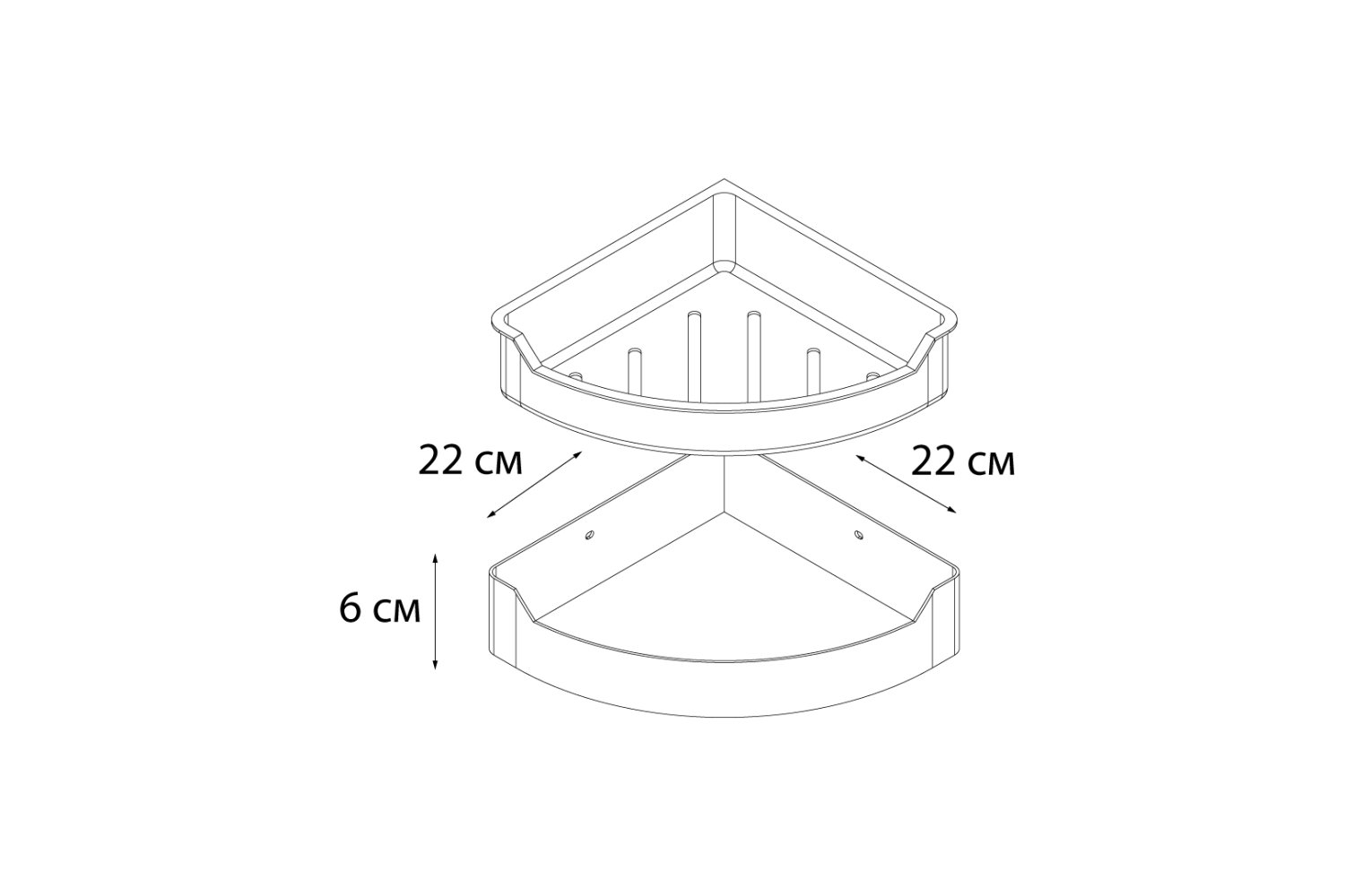 Полка FIXSEN Hotel угловая одноэтажная с пластиковой вставкой (FX-31003D) - фото 3