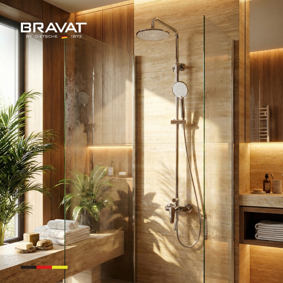 Душевая система со смесителем цвет хром BRAVAT (F6808939CP-A-SW) - фото 6